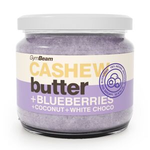 Cashew Butter ochutené - GymBeam 340 g Strawberry+Coconut+White Choco