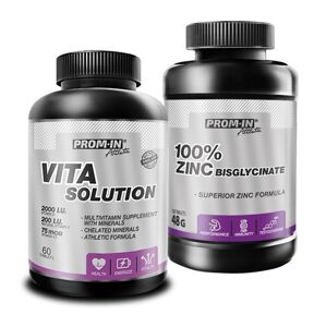 Akcia: Vita Solution + 100% Zinc Bisglycinate - Prom-IN 60 tbl. + 120 kaps.