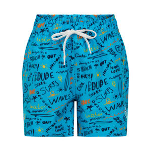 COLOR KIDS-Swim shorts short AOP-cyan blue Modrá 152