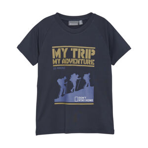 COLOR KIDS-T-shirt W. Print - S/S, total eclipse Modrá 128