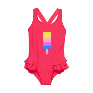COLOR KIDS-Swimsuit W. Application, diva pink Ružová 104