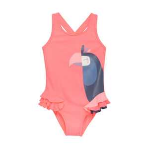 COLOR KIDS-Swimsuit W. Application, neon coral Oranžová 140