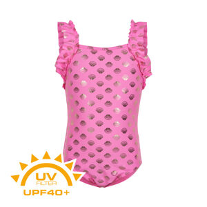COLOR KIDS-Swimsuit w. frills UPF 40+ Sugar Pink 140 Ružová