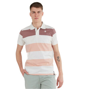 FUNDANGO-Incognito Stripe Poloshirt-311-powder stripe Ružová XL