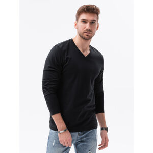 OMBRE-T-shirt LS-L136-V6-BLACK Čierna XXL