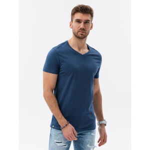 OMBRE-T-shirt SS-S1369-V13-DARK BLUE Modrá M