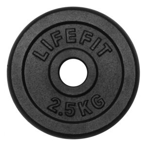 LIFEFIT-Kotúč 2,5kg, kovový, pre 30mm tyč Čierna
