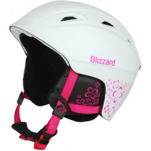 BLIZZARD-DEMON ski helmet junior, white matt/magenta flowers Biela 51/55 cm 20/21