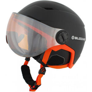 BLIZZARD-Double Visor ski helmet, black matt/neon orange, big logo, o Čierna 56/59 cm 20/21