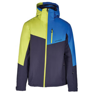 BLIZZARD-Mens Ski Jacket Cervinia, grey/bright blue/neon green Šedá M