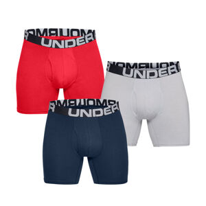 UNDER ARMOUR-Charged Cotton 6in 3 Pack-RED Červená S