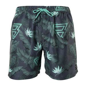 BRUNOTTI-Tasker-Flower Mens Shorts-0634 Carribean green Zelená S